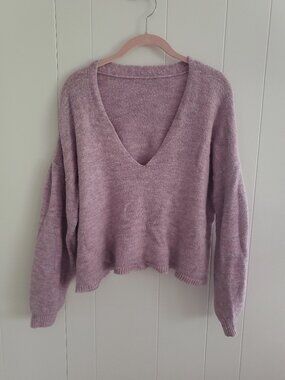 Unknown Brand Purple Long Sleeve Crop Top